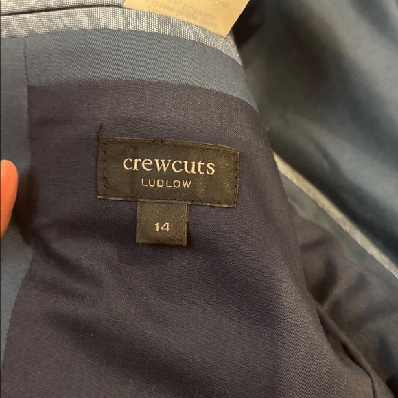 CREWCUTS 14 Set Blue Ludlow Blazer Jacket & Slim Pants Linen Cotton - Picture 8 of 14